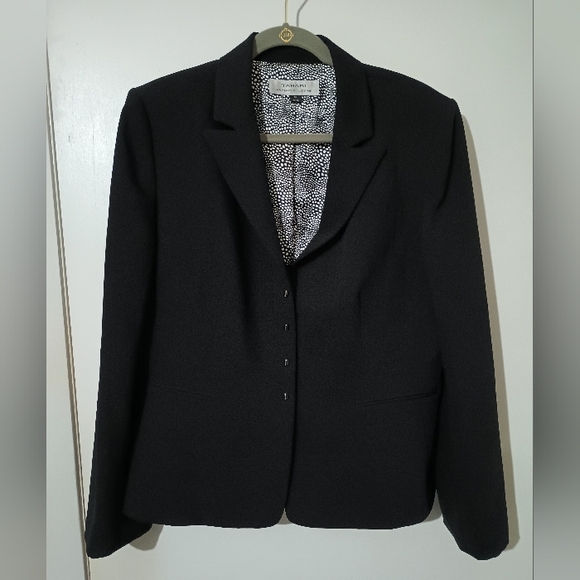 Tahari Arthur S. Levine 4 Snap Black Blazer Size 14 - Picture 2 of 5